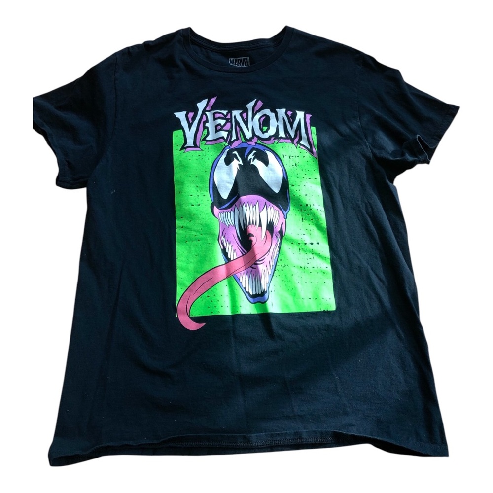 Marvel Venom Adult T-shirt Size Large Black All Cotton